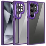 Per Samsung Galaxy S24 Ultra 5G Custodia per telefono con pellicola protettiva per obiettivo con armatura colorata (viola)