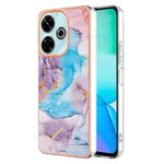 Per Redmi 13 4G Custodia per telefono in TPU IMD galvanica (marmo blu)
