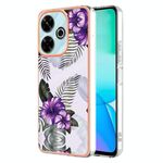 Per Redmi 13 4G Custodia per telefono in TPU IMD galvanica (fiore viola)