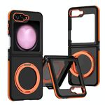 Per Samsung Galaxy Z Flip6 Custodia per telefono con supporto rotante Skin Feel 360 (arancione)
