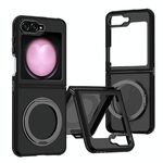 Custodia per telefono con supporto rotante per Samsung Galaxy Z Flip6 Skin Feel a 360 gradi (nera)
