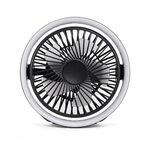 N601 Ventilatore da tavolo girevole a 180 gradi di tipo C con luce ambientale a LED (nero)