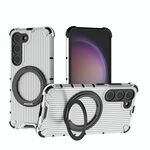 Per Samsung Galaxy S23 5G Grating 360 gradi supporto girevole antiurto custodia per telefono (trasparente)