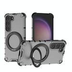 Per Samsung Galaxy S23 5G Grating 360 gradi supporto girevole antiurto custodia per telefono (nero)