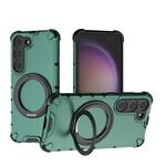 Per Samsung Galaxy S23 5G Grating 360 gradi supporto girevole antiurto custodia per telefono (verde)
