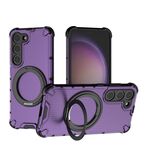 Per Samsung Galaxy S23 5G Grating 360 gradi supporto girevole antiurto custodia per telefono (viola)