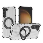 Per Samsung Galaxy S23+ 5G Grating 360 gradi supporto girevole antiurto custodia per telefono (trasparente)