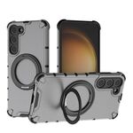 Per Samsung Galaxy S23+ 5G Grating 360 gradi supporto girevole antiurto custodia per telefono (nero)