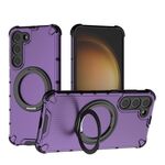 Per Samsung Galaxy S23+ 5G Grating 360 gradi supporto girevole antiurto custodia per telefono (viola)