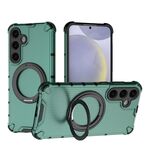 Per Samsung Galaxy S24+ 5G Grating 360 gradi supporto girevole antiurto custodia per telefono (verde)