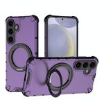 Per Samsung Galaxy S24+ 5G Grating 360 gradi supporto girevole antiurto custodia per telefono (viola)