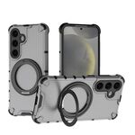 Per Samsung Galaxy S24 5G Grating 360 gradi supporto girevole antiurto custodia per telefono (nero)