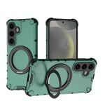 Per Samsung Galaxy S24 5G Grating 360 gradi supporto girevole antiurto custodia per telefono (verde)