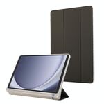 Per Samsung Galaxy Tab A9+ Custodia per tablet in pelle a 3 pieghe in acrilico trasparente in fibra di carbonio (grigio)