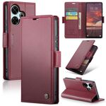 Per Redmi 13 CaseMe 023 Butterfly Buckle Litchi Texture RFID Anti-theft Custodia in Pelle per Telefono (Rosso Vino)