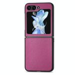 Per Samsung Galaxy Z Flip6 5G Custodia pieghevole in pelle con texture Litchi (viola)