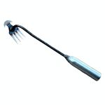 Strumento per la rimozione delle erbacce a doppio scopo a quattro denti, rastrello per giardinaggio, sradicamento delle erbacce, lunghezza: 29 cm, manico in ferro