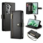 Per OPPO Reno11 Pro Global Nine Card-slot Zipper Wallet Bag Custodia in pelle per telefono (nero)