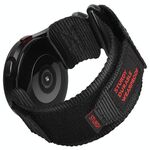 Cinturino per orologio con chiusura a strappo in tela di nylon da 22 mm (nero)