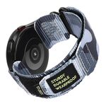 Cinturino per orologio con chiusura a strappo in tela di nylon da 22 mm (grigio mimetico)