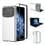 Per Xiaomi Mix Fold 4 Custodia per telefono con copertura completa in pelle PU e cornice nera (bianca)