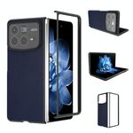 Per Xiaomi Mix Fold 4 Custodia per telefono in pelle PU con telaio nero a copertura totale (blu scuro)