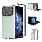 Per Xiaomi Mix Fold 4 Custodia per telefono con copertura completa in pelle PU e cornice nera (verde chiaro)