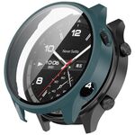 Per OnePlus Watch 2R PC + pellicola temperata Custodia protettiva per orologio integrata (verde pino)
