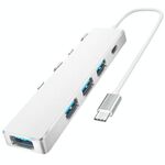 ADS-301C USB-C / Tipo C a USB-C + USB 3.0 + 3 x USB 2.0 HUB di espansione (Argento)