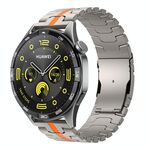 For Huawei Watch GT 4 46mm 22mm Double Lock Buckle Turtle Titanium Steel Watch Band(Titanium Oange)