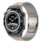 Per Huawei Watch Ultimate / Buds 22mm Double Lock Buckle Turtle Titanium Steel Watch Band (titanio arancione)