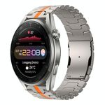 Per Huawei Watch 3 Pro Nuovo cinturino da 22 mm con fibbia a doppia chiusura in acciaio al titanio tartaruga (titanio arancione)