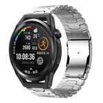 Per Huawei Watch GT Runner 22mm Double Lock Buckle Turtle Titanium Steel Watch Band (Argento)