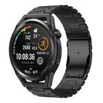 Per Huawei Watch GT Runner 22mm Double Lock Buckle Turtle Titanium Steel Watch Band (Nero)