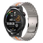 Per Huawei Watch GT Runner 22mm Double Lock Buckle Turtle Titanium Steel Watch Band (titanio arancione)