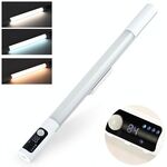 Luce notturna ricaricabile con sensore di movimento a LED sottopensile con display digitale 1200mAH (argento)
