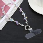Catena con perline scintillanti a forma di farfalla rosa, anti-smarrimento, cordino corto (rosa)