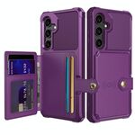 Per Samsung Galaxy S24 5G Portafoglio magnetico con carte di credito Custodia in pelle per telefono (viola)