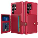Per Samsung Galaxy S24 Ultra 5G Portafoglio magnetico Custodia in pelle per telefono (rosso)