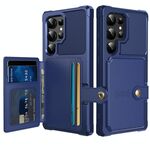 Per Samsung Galaxy S24 Ultra 5G Portafoglio magnetico Custodia in pelle per telefono (blu)