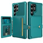 Per Samsung Galaxy S24 Ultra 5G Portafoglio magnetico Custodia in pelle per telefono (ciano)