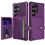 Per Samsung Galaxy S24 Ultra 5G Portafoglio magnetico Custodia in pelle per telefono (viola)