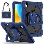 Per Huawei Matepad 11.5 2023 Contrast Color Robot Silicone Hybrid PC Tablet Case (Nero Navy)