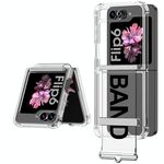Per Samsung Galaxy Z Flip6 GKK Clear Airbag Wristband Holder Custodia per telefono (nero trasparente)