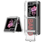 Per Samsung Galaxy Z Flip6 GKK Clear Airbag Wristband Holder Custodia per telefono (rosa trasparente)