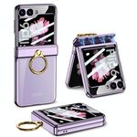 Per Samsung Galaxy Z Flip6 GKK Custodia per telefono rotante Phantom pieghevole magnetica integrata con supporto ad anello (viola)