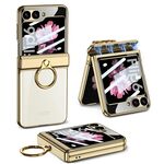 Per Samsung Galaxy Z Flip6 GKK Custodia per telefono rotante Phantom pieghevole magnetica integrata con supporto ad anello (oro champagne)