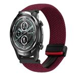 Per Ticwatch Pro 2021 22mm cinturino per orologio intrecciato con fibbia magnetica (nero sabbia rosso)