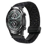 Per Ticwatch Pro 2021 22mm cinturino per orologio intrecciato con fibbia magnetica (stelle nere)
