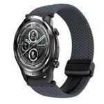 Per Ticwatch Pro 2021 22mm cinturino per orologio intrecciato con fibbia magnetica (grigio scuro)